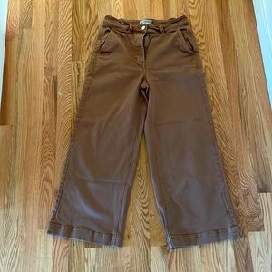 Wide legged cropped utility pants